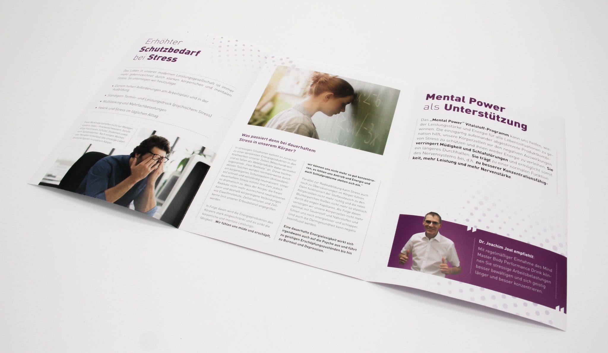 Flyer "Die perfekte Lösung bei Stress und Leistungsabfall"