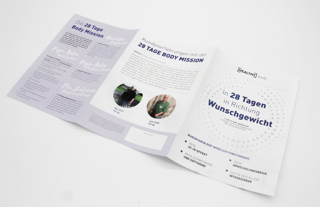 Flyer "In 28 Tagen in Richtung Wunschgewicht"